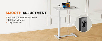 Adjustable Overbed Bedside Table with Wheels for Home Use - Estalios