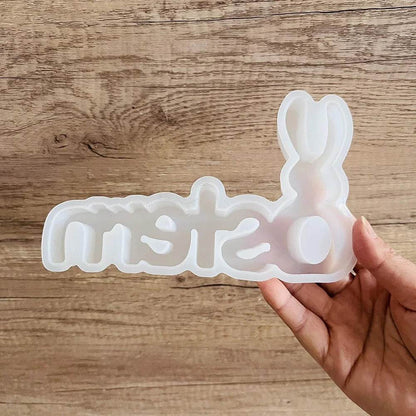 2-5PCS Easter Bunny Decoration Mold Reusable Silicone Bunny Mold Alphabet Silicone Mold for Concrete Gypsum Resin Casting - Estalios