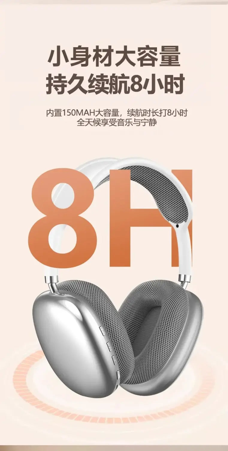 P9Promax Headset Wireless Bluetooth Stereo Headset Lead Cotton Type-C Charging Factory Direct