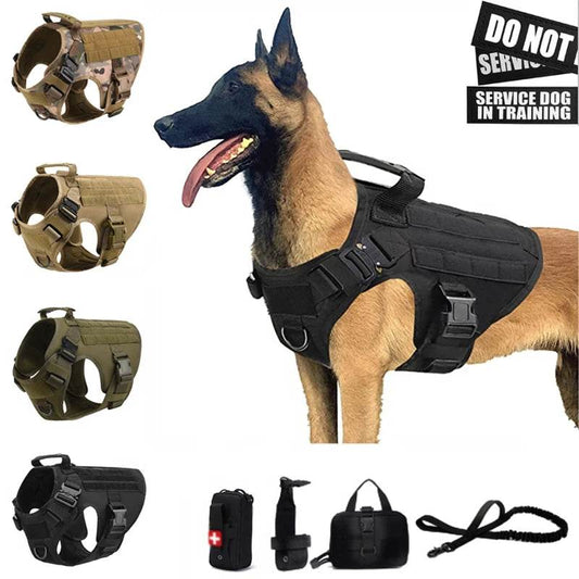 Tactical Military Dog Vest Harness and Leash Set for All Breeds - Estalios