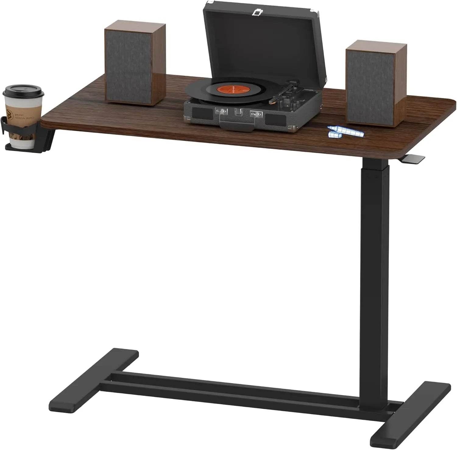Electric Standing Desk with Drawers, Glass Adjustable Height - Estalios