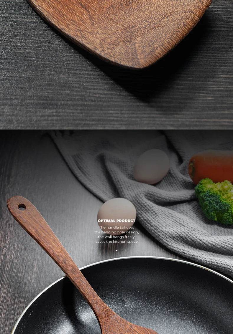 Kitchen Utensils Set Non-Stick Wooden Handle Cooking Tools - Estalios