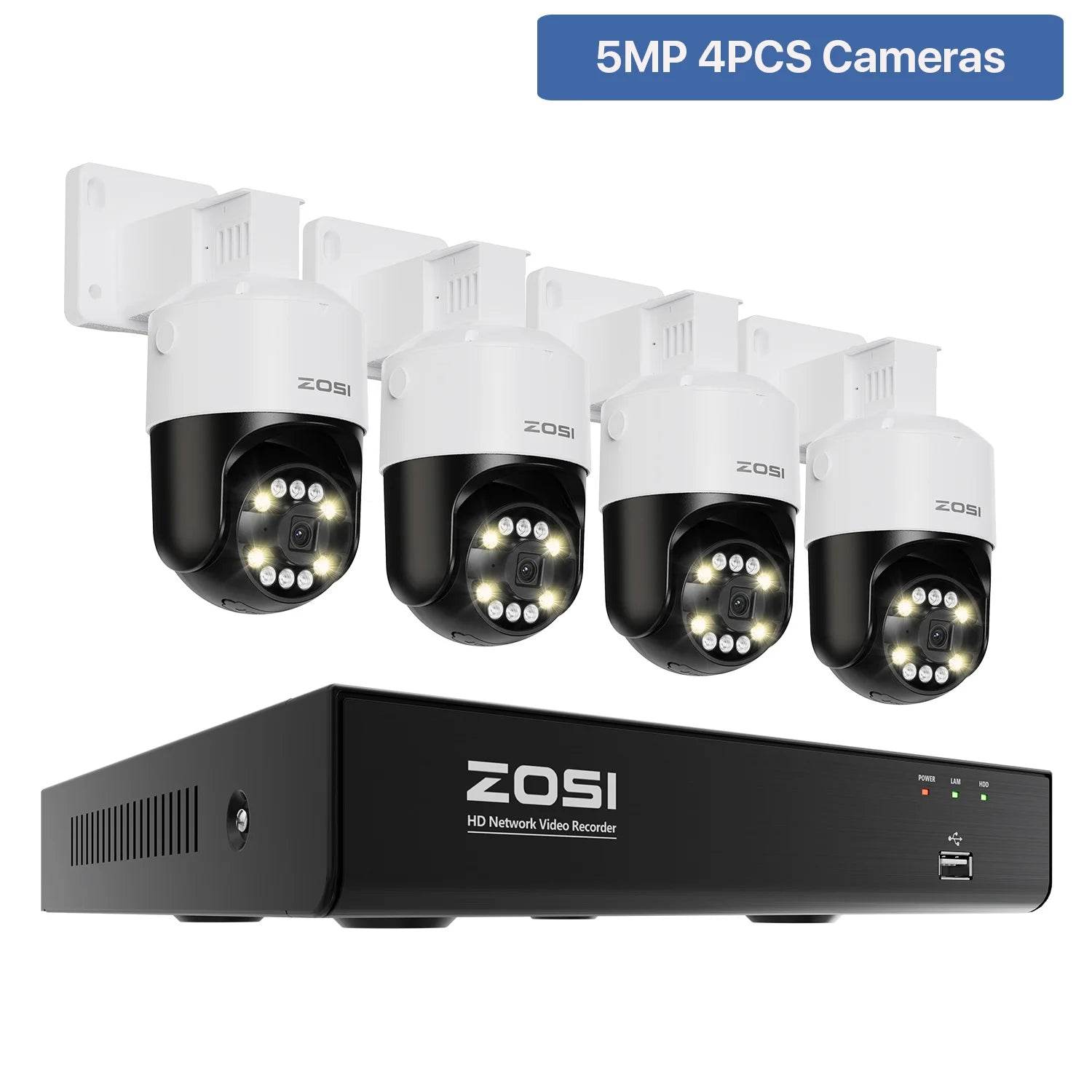ZOSI 8MP PTZ PoE CCTV Security Camera System AI Face Person Vehicle Detect 4K 8CH Expand 16CH NVR Video Surveillance IP Cam - Estalios