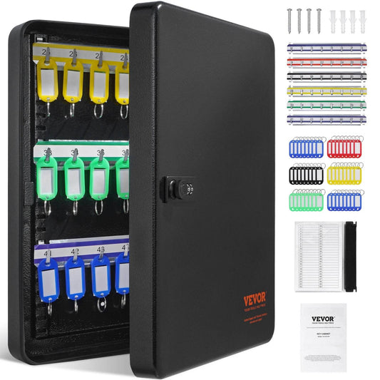 48-Key Lock Box with Adjustable Racks for Secure Key Storage - Estalios