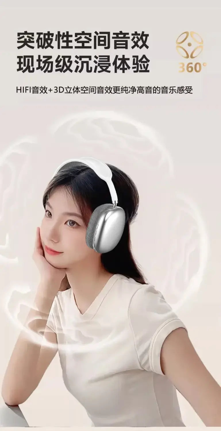 P9Promax Headset Wireless Bluetooth Stereo Headset Lead Cotton Type-C Charging Factory Direct