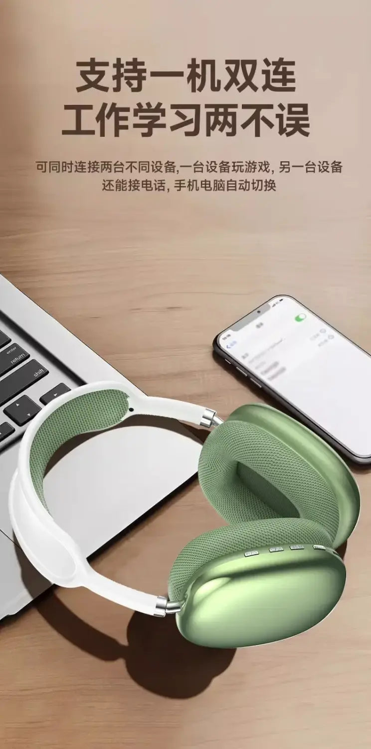 P9Promax Headset Wireless Bluetooth Stereo Headset Lead Cotton Type-C Charging Factory Direct
