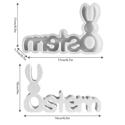 2-5PCS Easter Bunny Decoration Mold Reusable Silicone Bunny Mold Alphabet Silicone Mold for Concrete Gypsum Resin Casting - Estalios