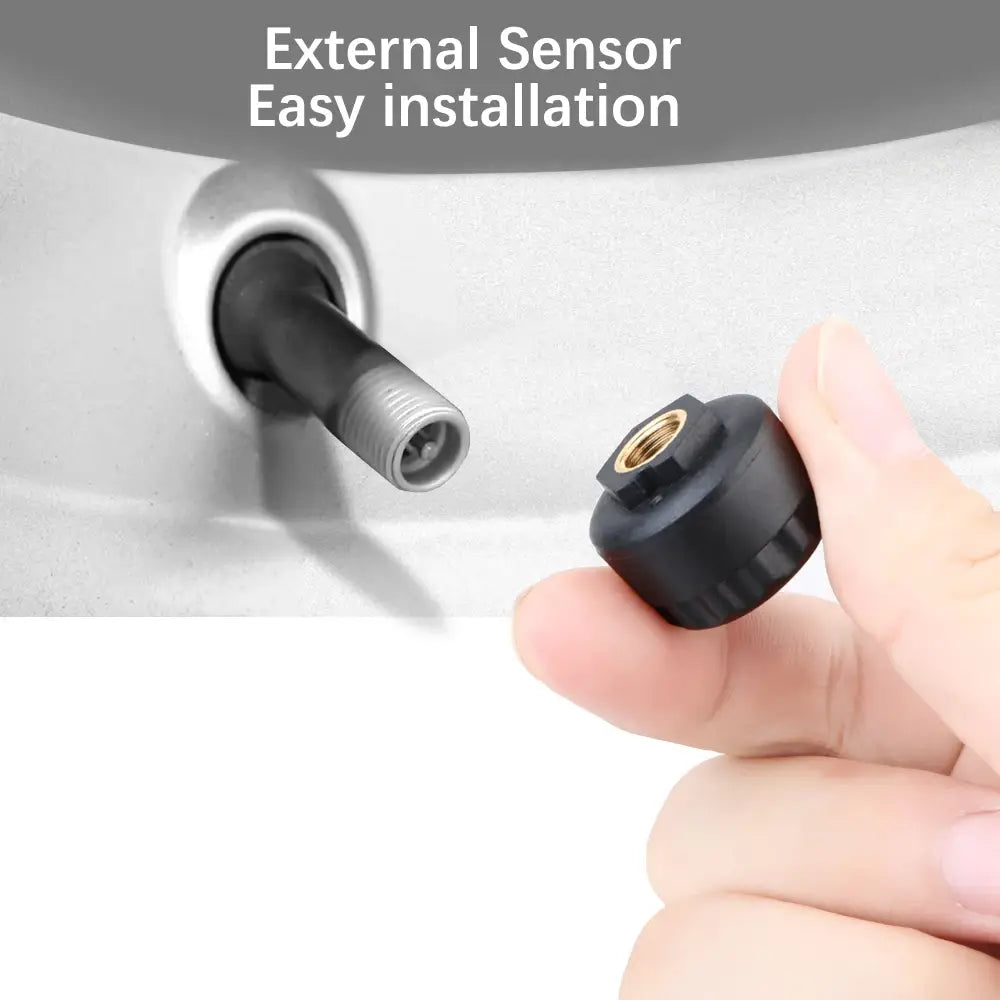 Black tire pressure sensor for the Solar TPMS Car Tyre Pressure Monitor system.