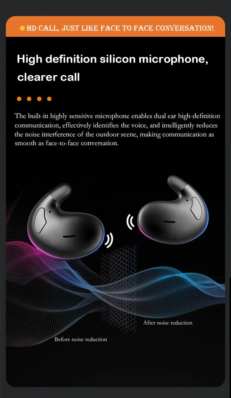 Xiaomi Sleep Invisible Earphones Ipx5 Waterproof Noise Cancel Wireless Bluetooth With Microphone For Iphone Huawei