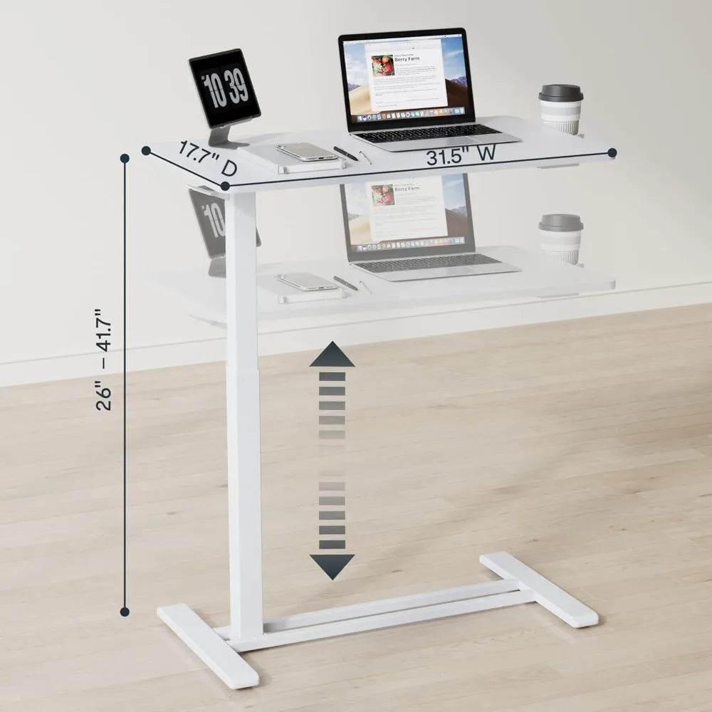 Electric Standing Desk with Drawers, Glass Adjustable Height - Estalios