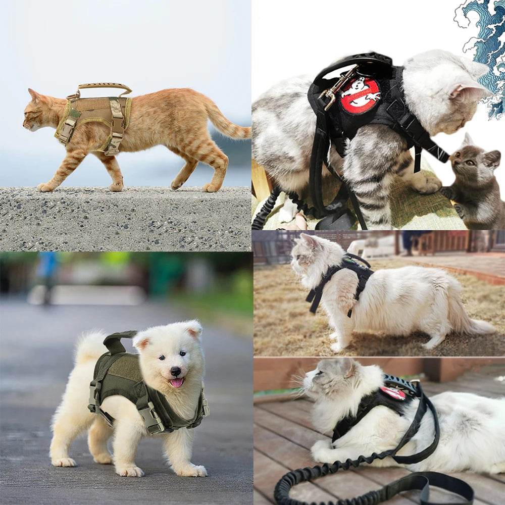 Tactical Puppy Harness Leash For Small Dogs Adjustable - Estalios