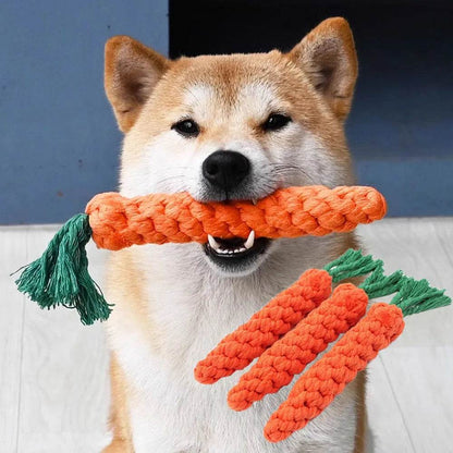 1Pcs Carrot Dog Chew Rope Toy for Teeth Cleaning - Estalios