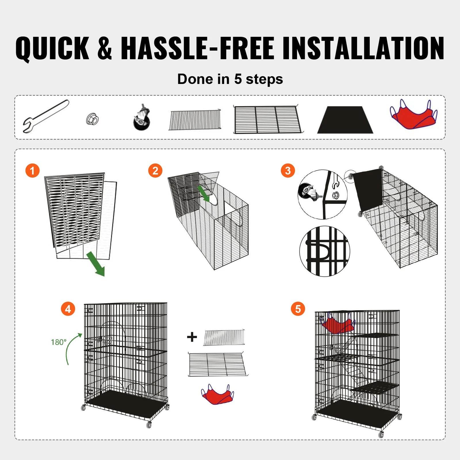 4 Tier Large Cat Playpen for Indoor Exercise and Fun - Estalios