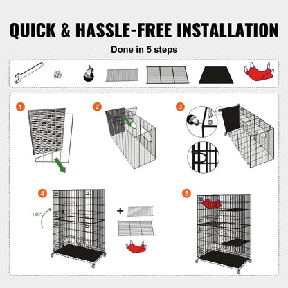 4 Tier Large Cat Playpen for Indoor Exercise and Play - Estalios