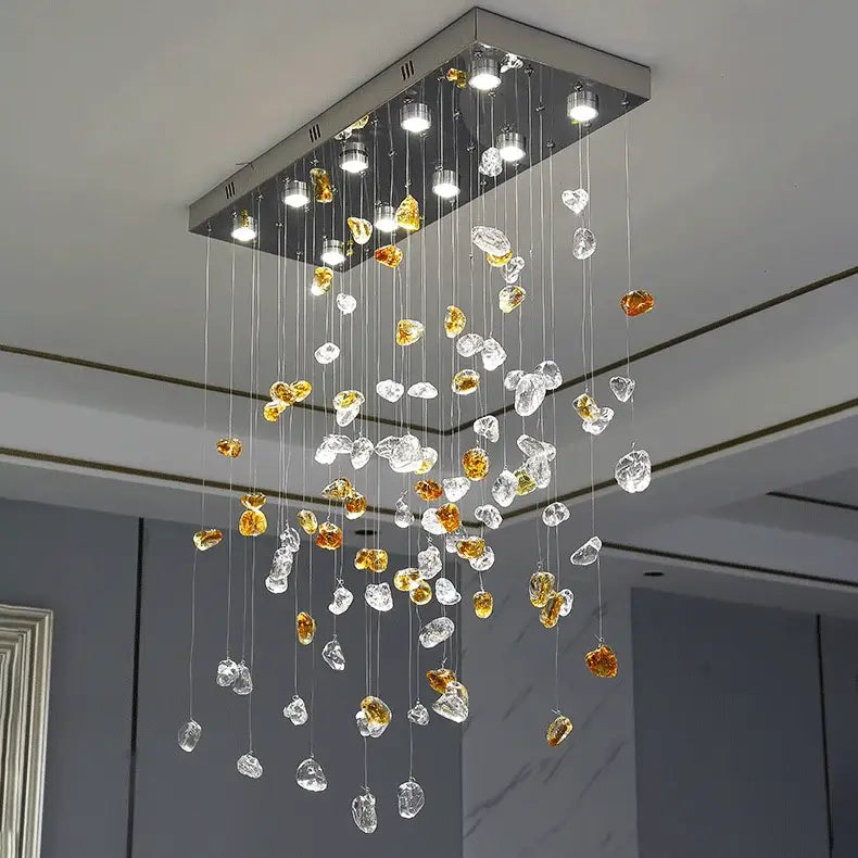 Lámpara de araña de cristal moderna LED para comedor, luces decorativas