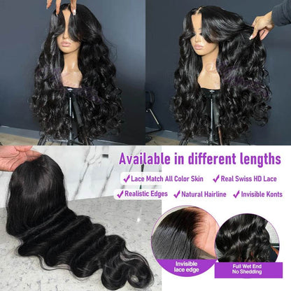 13x6 HD Transparent Body Wave Lace Frontal Human Hair Wig - Estalios