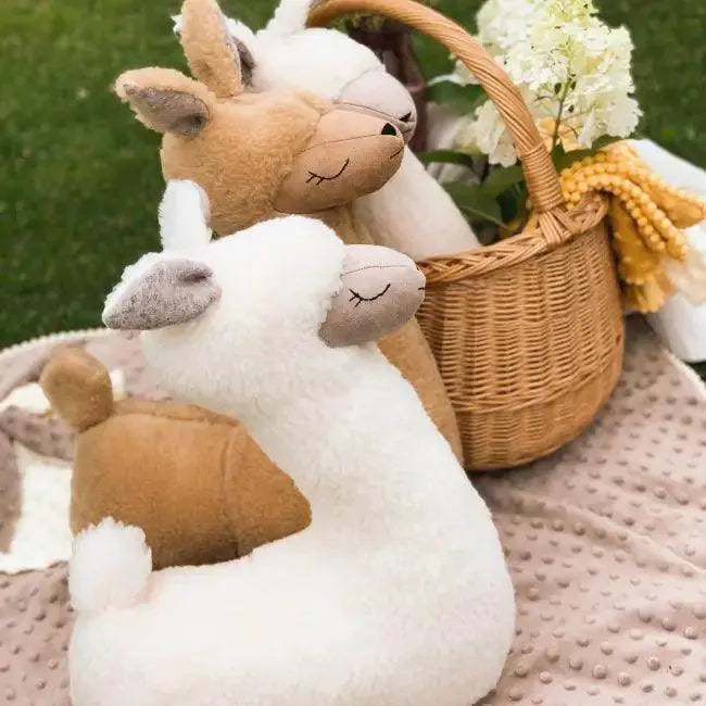 Soft Toy-Pillow Llama in Rusty Brown for Cuddles - Estalios