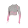 Sporty Chic Gray Pink Crop Set for Active Comfort - Estalios