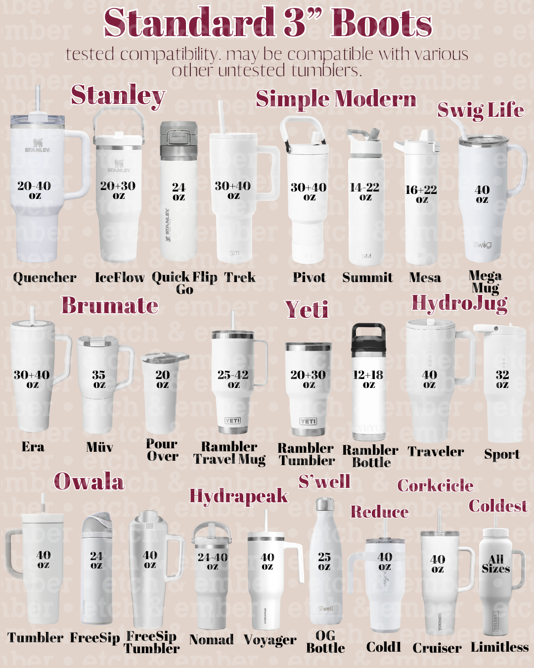 Peach Waffle Tumbler Boot -Fall fits 20-40oz