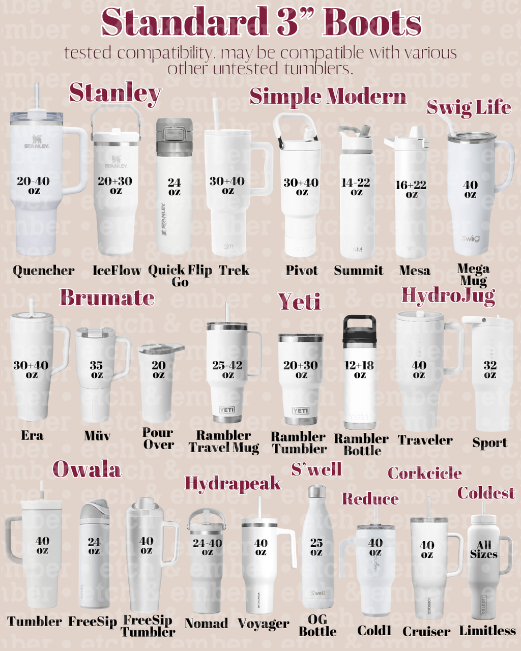Cosmo Pink Remix WAFFLE Tumbler Boot -fits 20-40oz