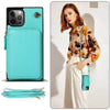 Stylish Turquoise Zipper Wallet Case with Crossbody Strap - Estalios