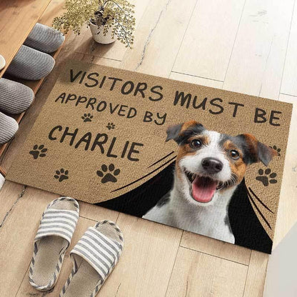 Custom Photo Dog Approval Mat - Personalized Home Decor - Estalios