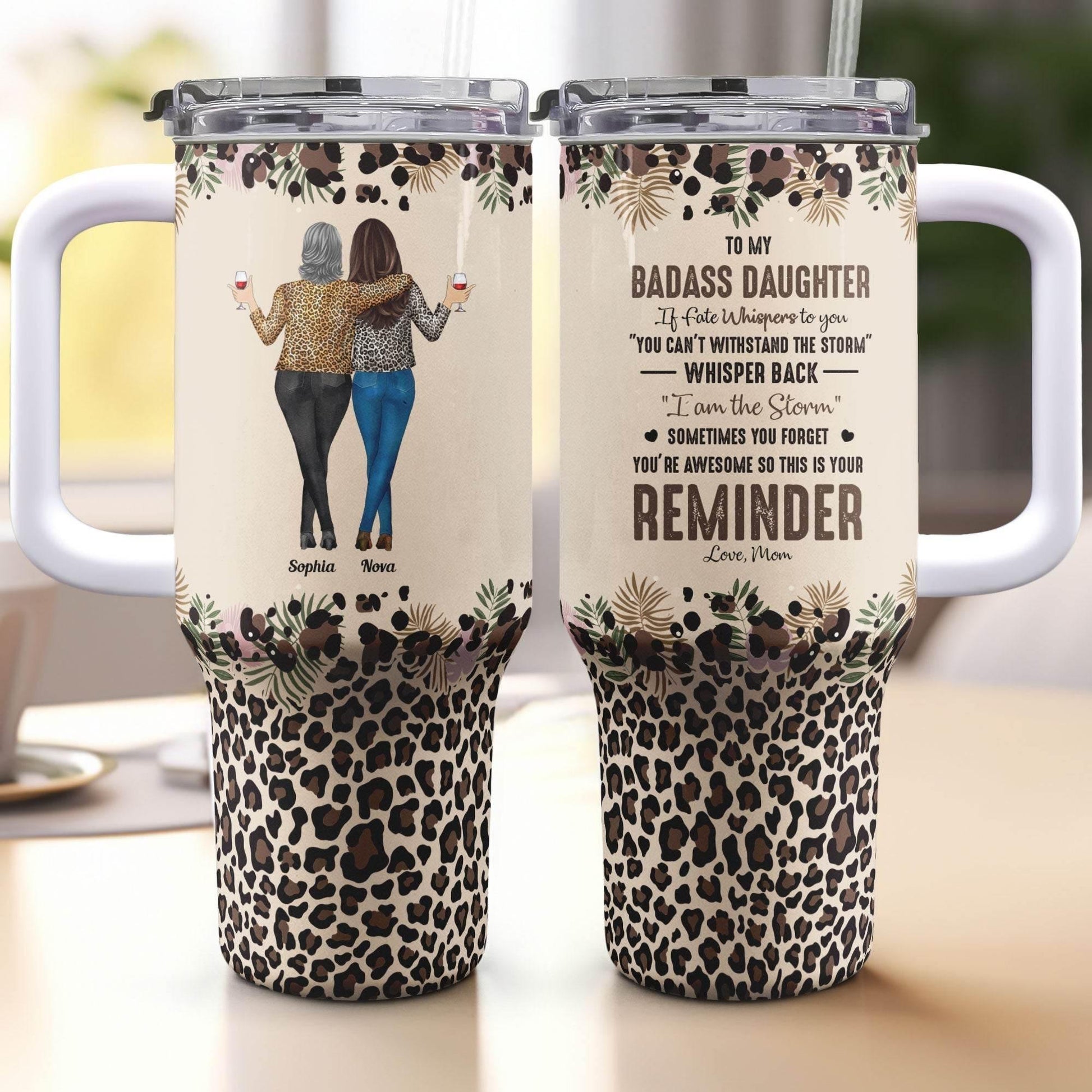 Personalized 40oz Tumbler for Daughter: I Am The Storm - Estalios