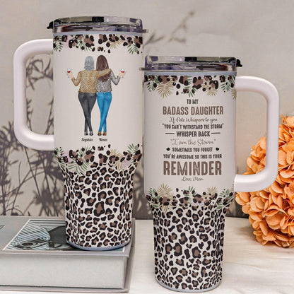 Personalized 40oz Tumbler for Daughter: I Am The Storm - Estalios