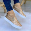 Trendy Glitter Slip-On Sneakers for Women in Black Rose Gold - Estalios