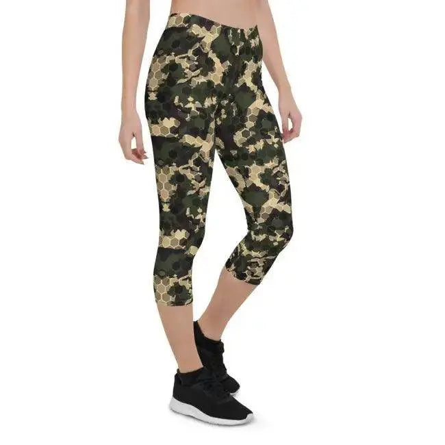 Unleash Your Inner Athlete with Camo Capri Leggings.