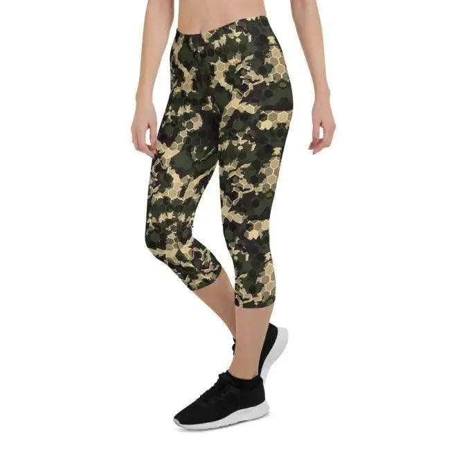 Unleash Your Inner Athlete with Camo Capri Leggings.