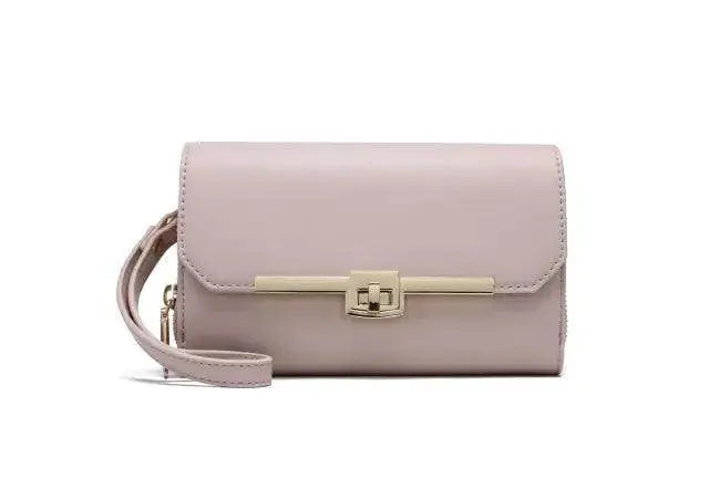 Vibrant Pale Pink Clutch with Glamorous Gold Touch Style - Estalios