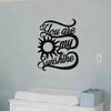 You Are My Sunshine Metal Wall Art Decor in Black Design - Estalios