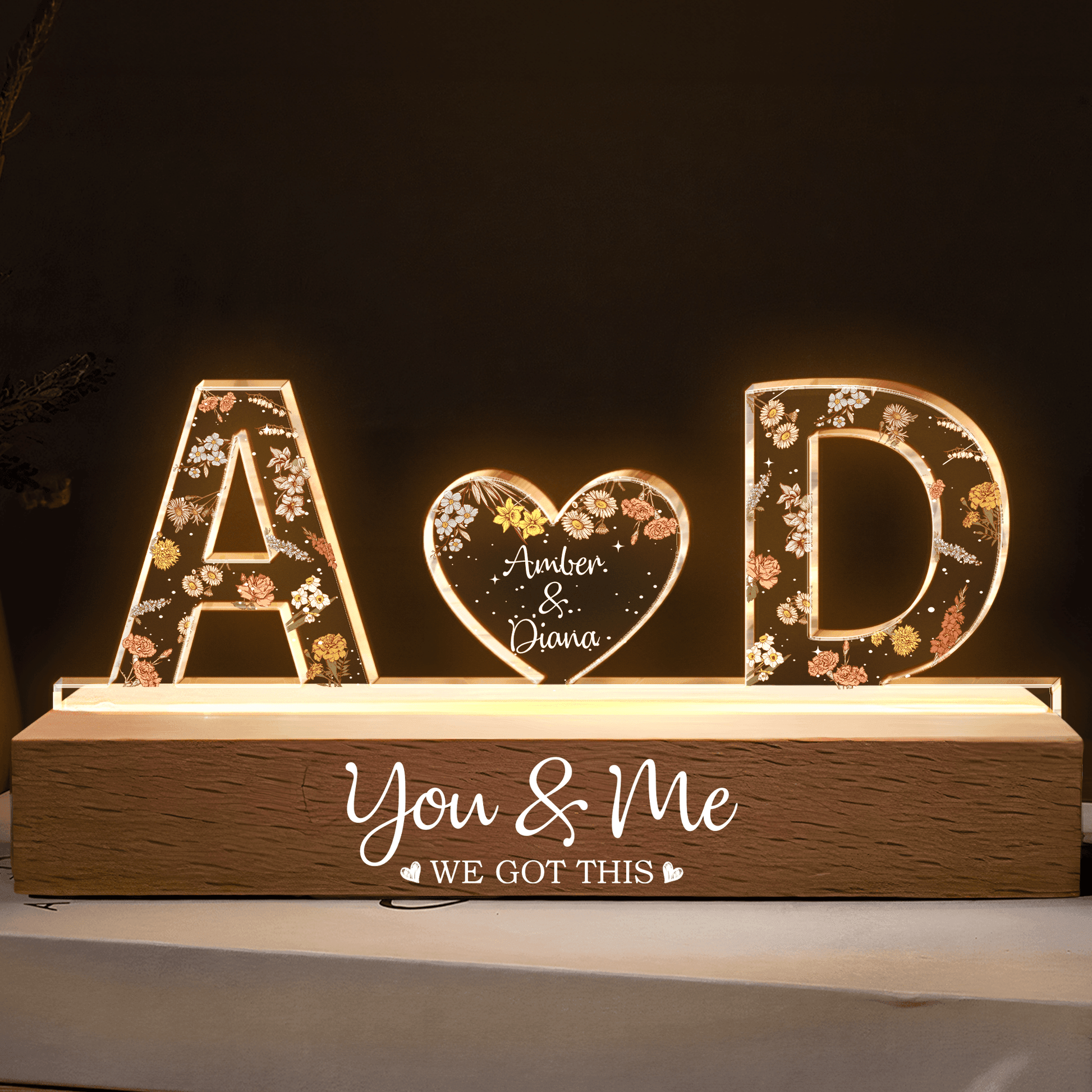 You & Me We Got This Custom Name LED Night Light Gift - Estalios