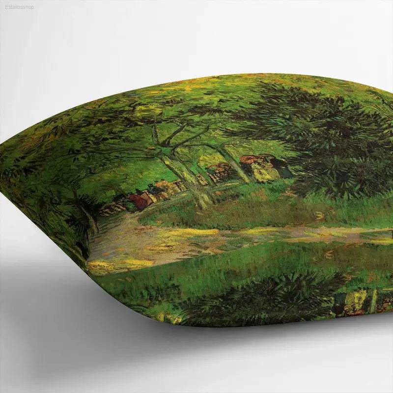 A Lane in the Public Garden at Arles by Van Gogh Cushion Cover - Estalios