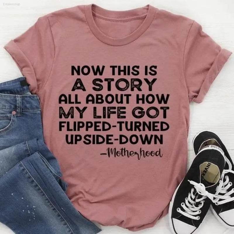 A Story About Motherhood T-Shirt in Soft Cotton Fabric - Estalios