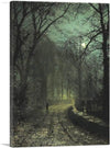 A Yorkshire Lane in November 1873 Canvas Art Print - Estalios