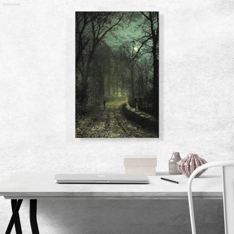 A Yorkshire Lane in November 1873 Canvas Art Print - Estalios