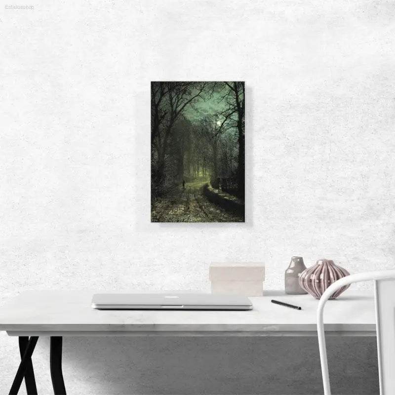 A Yorkshire Lane in November 1873 Canvas Art Print - Estalios