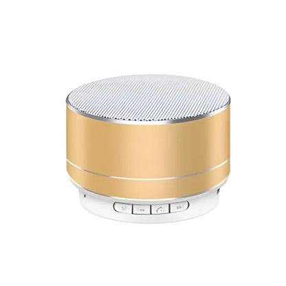 Gold and white A10 Wireless Bluetooth Small Steel Cannon portable speaker