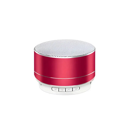 Red and silver A10 Wireless Bluetooth Small Steel Cannon portable speaker design