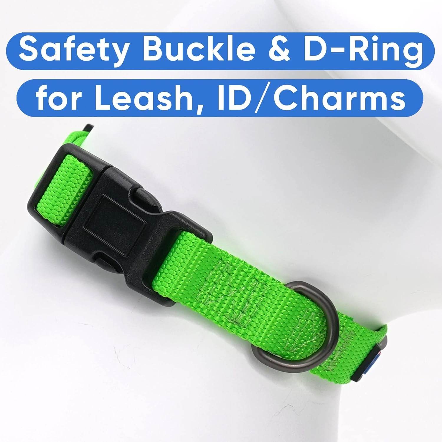 Heavy Duty Adjustable Dog Collar for Large Dogs - Green - Estalios