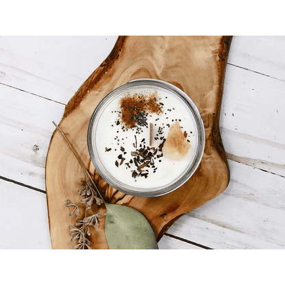 Abundance Candle Blast: Crystal Herbs and Creamy Aroma Awakening - Estalios