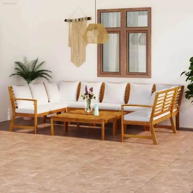 Acacia Wood Oasis: your Dream Outdoor Sectional! Get Ready to Transform your Patio Into the Ultimate Relaxation Zone with our Stunning Wooden Outdoor Sectional Sofa - Estalios
