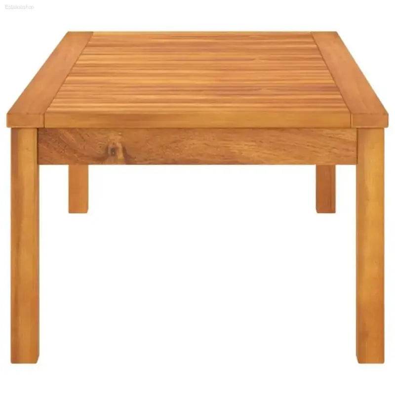 Acacia Wood Table: Solid Acacia Style! Here's that Product Description you Wanted: Elevate your Outdoor Space with this Stunning Rectangular Wooden Coffee - Estalios
