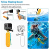 Yellow floating camera mount.
