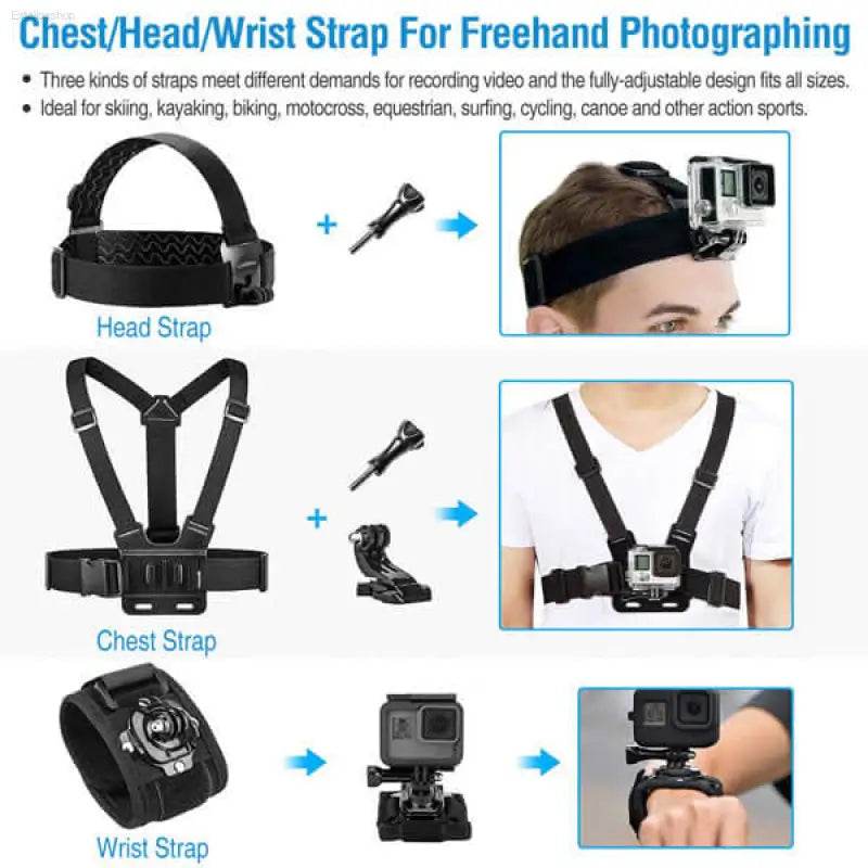 Action camera mounting straps.