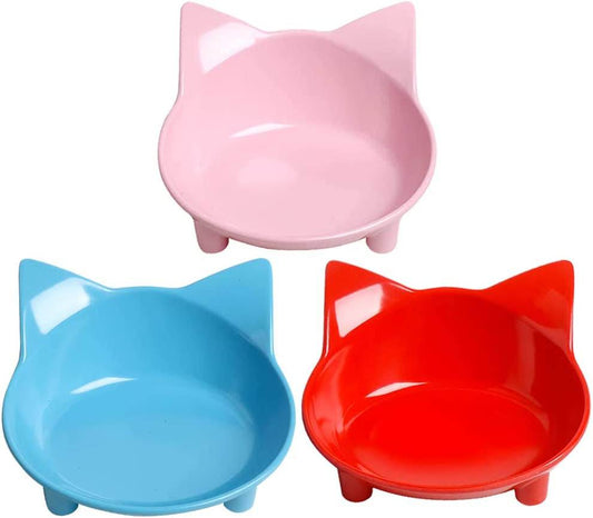 Non Slip Set of Cat and Dog Bowls to Relieve Whisker Fatigue - Estalios