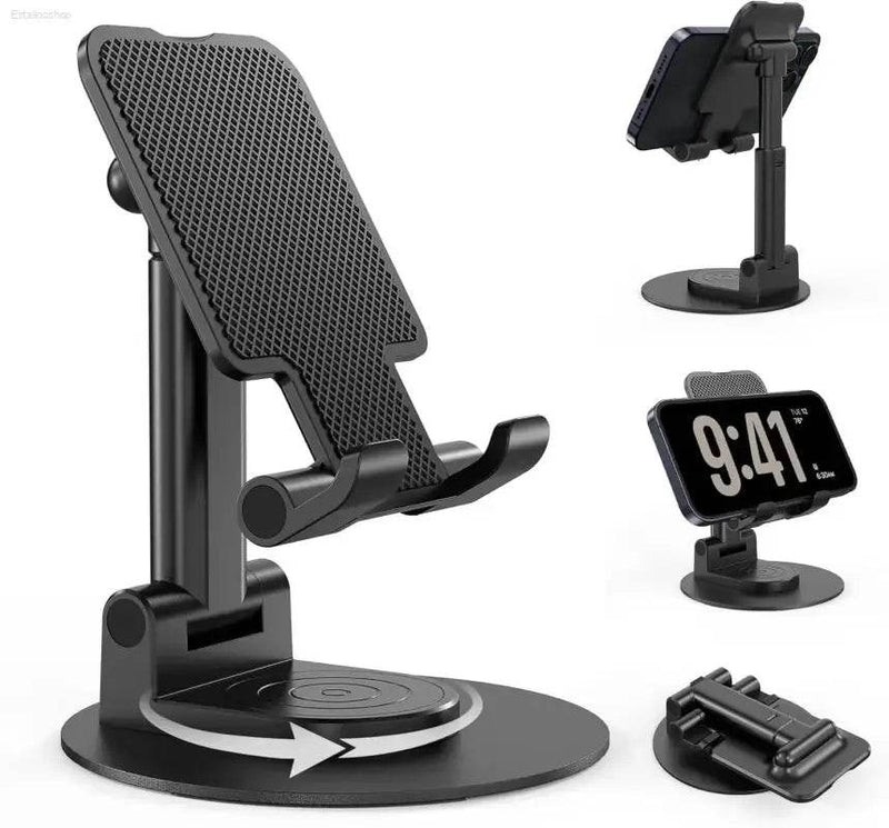 Adjustable Foldable Phone Stand for Desk 360° Rotating Holder - Estalios