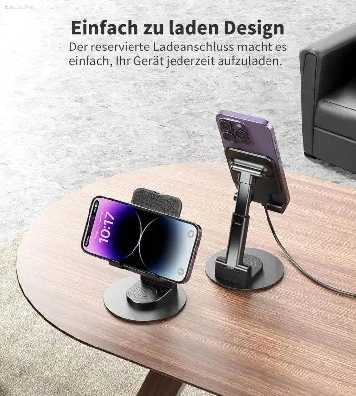 Adjustable Foldable Phone Stand for Desk 360° Rotating Holder - Estalios